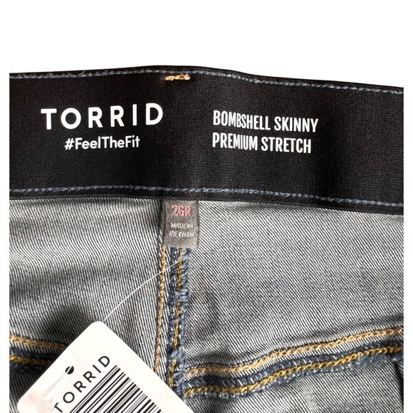 Torrid Bombshell Skinny Premium Stretch Jeans 26R Medium Wash 5-Pocket Style - Picture 12 of 16